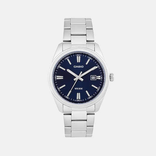 Enticer Men Quartz Navy Dial Analog Stainless Steel Watch A2227
