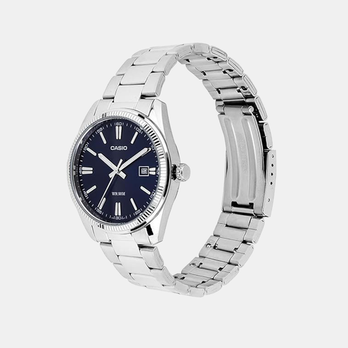 Enticer Men Quartz Navy Dial Analog Stainless Steel Watch A2227