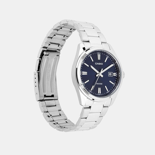 Enticer Men Quartz Navy Dial Analog Stainless Steel Watch A2227