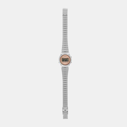 Vintage Women Quartz Pink Dial Digital Stainless Steel Watch A2231