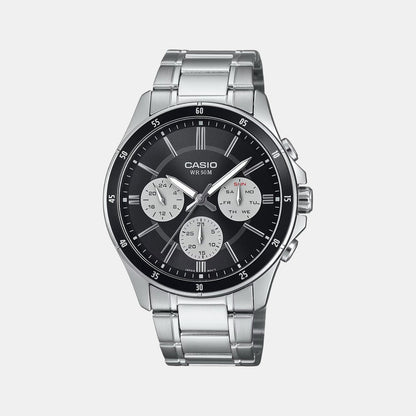 Enticer Men Quartz Black Dial Multi-Function Stainless Steel Watch A2345