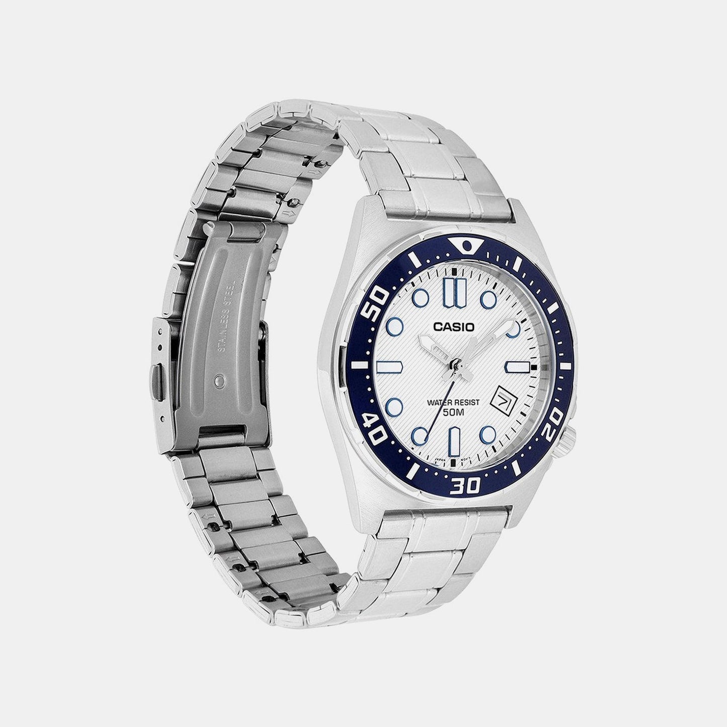 Enticer Men Quartz White Dial Analog Stainless Steel Watch A2379
