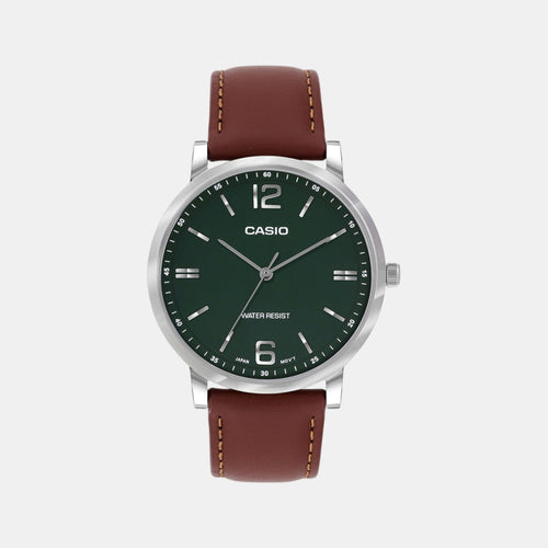 Enticer Men Quartz Green Dial Analog Leather Watch A2438