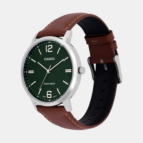 Enticer Men Quartz Green Dial Analog Leather Watch A2438