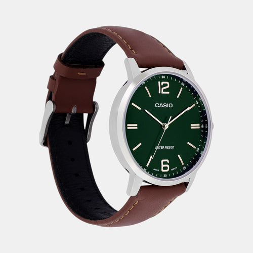 Enticer Men Quartz Green Dial Analog Leather Watch A2438