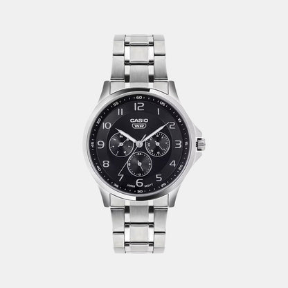 Enticer Men Quartz Black Dial Multi-Function Stainless Steel Watch A2450