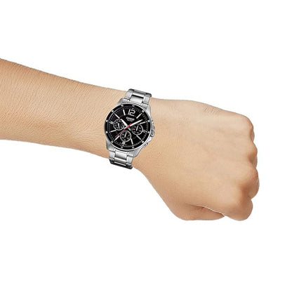 Enticer Men Quartz Black Dial Chronograph Stainless Steel Watch A832