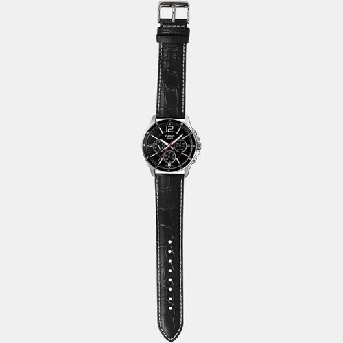Enticer Men Quartz Black Dial Chronograph Leather Watch A834
