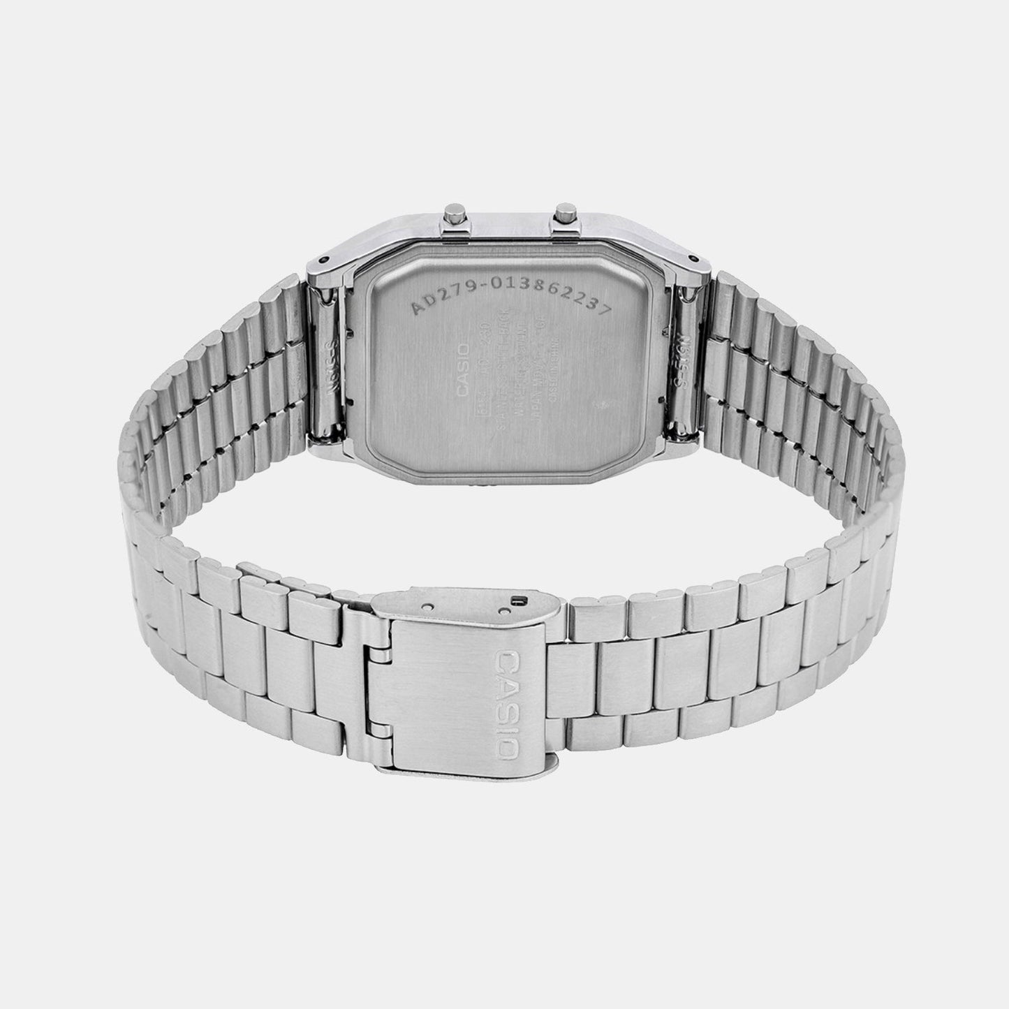 Vintage Unisex Quartz Orange Dial Analog-Digital Stainless Steel Watch AD279