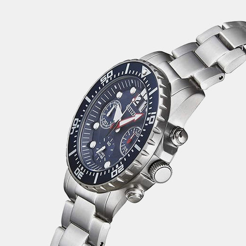 Men Quartz Blue Dial Chronograph Stainless Steel Watch AI7001-81L