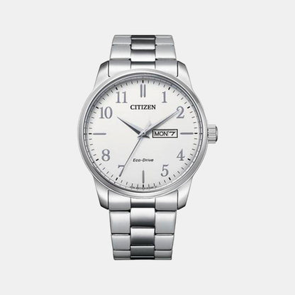 Men Quartz White Dial Analog Stainless Steel Watch BM8550-81A