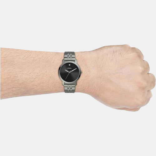 Lux Luther Men Quartz Black Dial Analog Stainless Steel Watch BQ2419