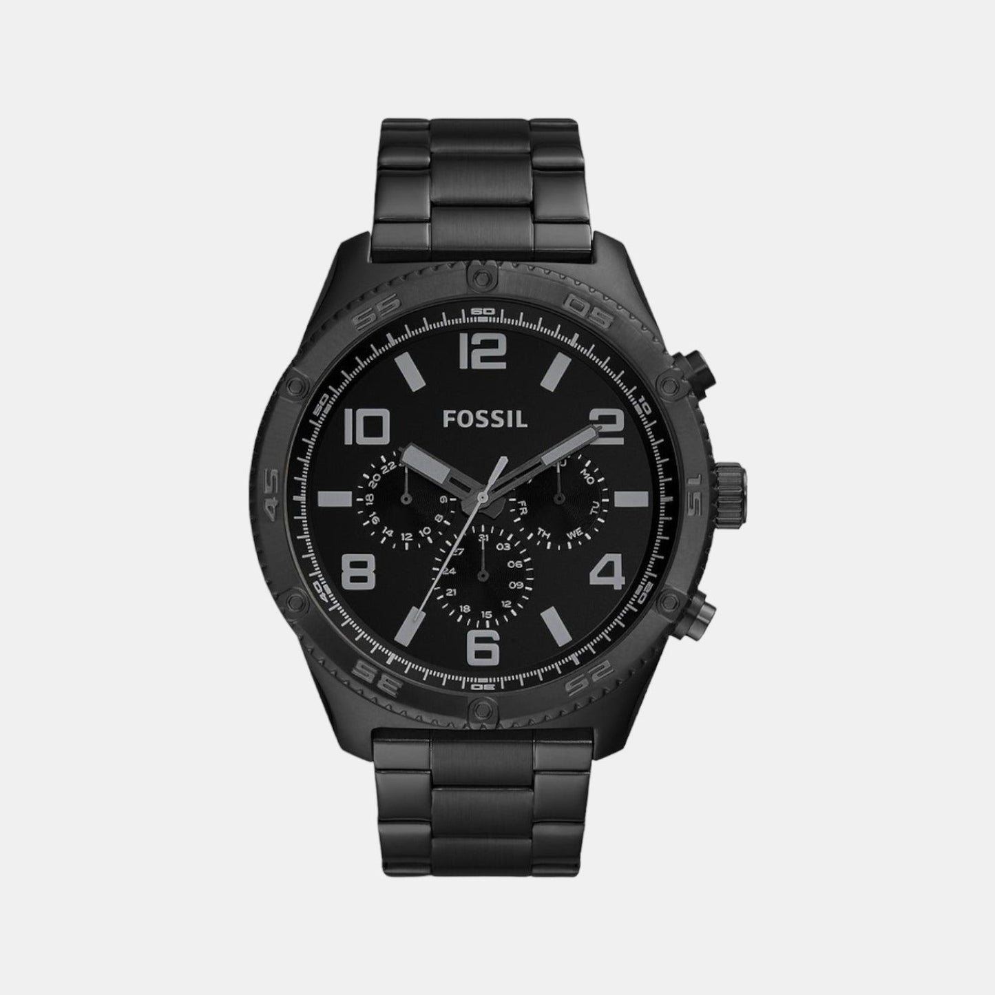 Brox Men Quartz Black Dial Chronograph Stainless Steel Watch BQ2532