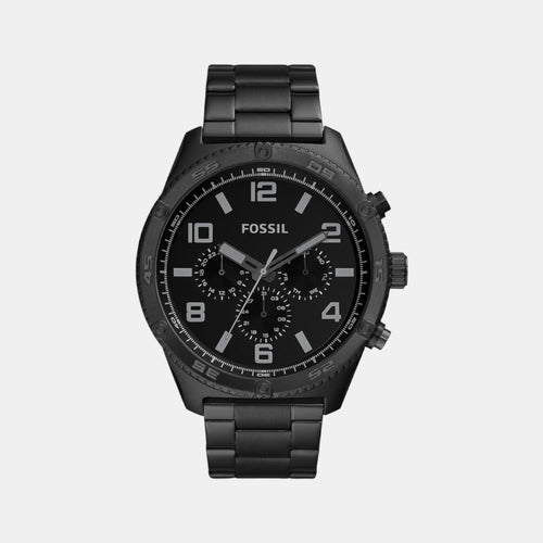 Brox Men Quartz Black Dial Chronograph Stainless Steel Watch BQ2532