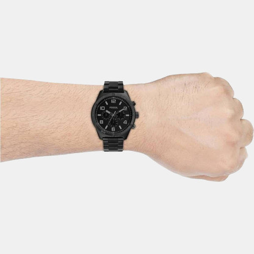 Brox Men Quartz Black Dial Chronograph Stainless Steel Watch BQ2532