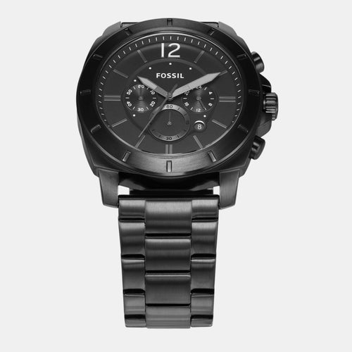 Privateer Men Quartz Black Dial Chronograph Stainless Steel Watch BQ2759