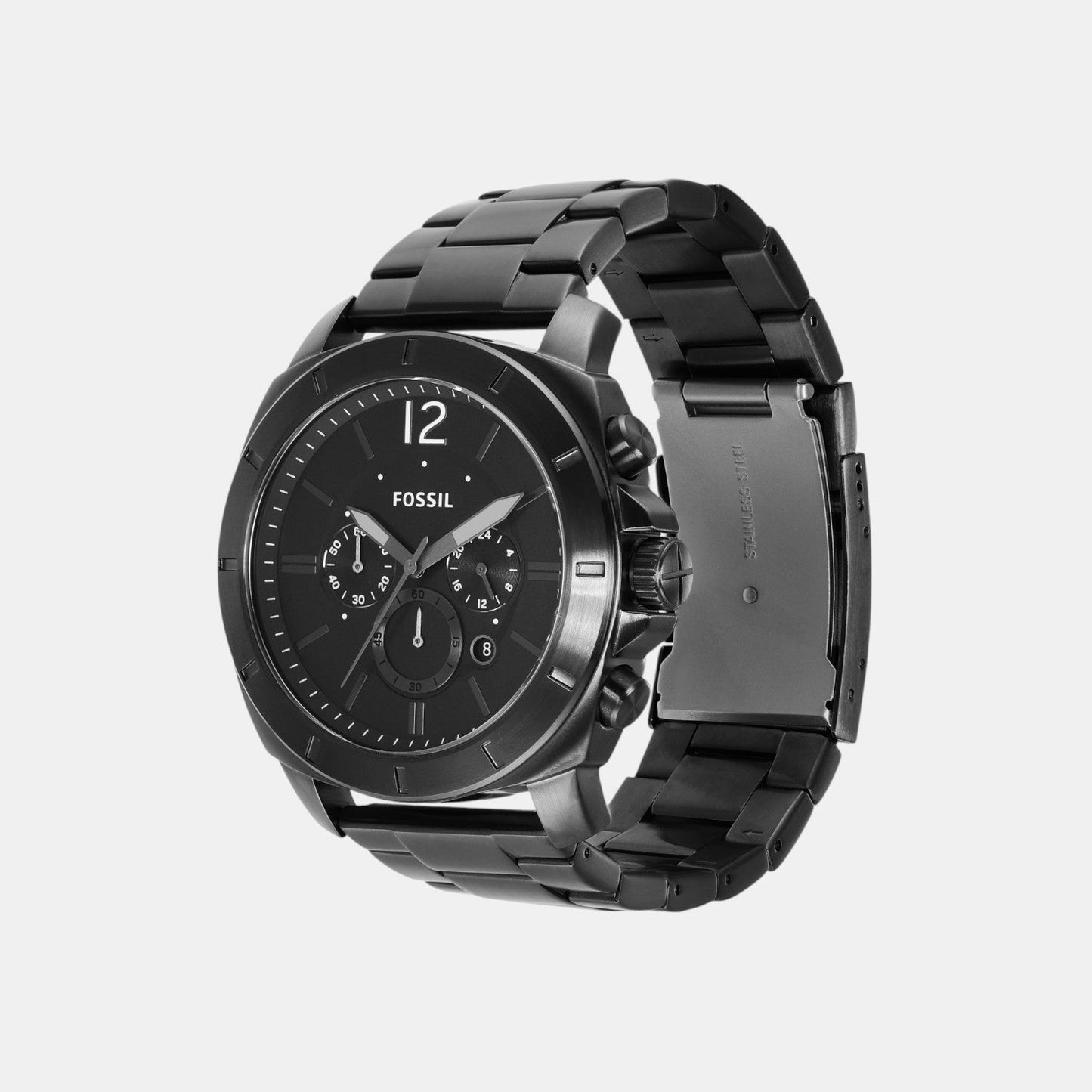 Privateer Men Quartz Black Dial Chronograph Stainless Steel Watch BQ2759