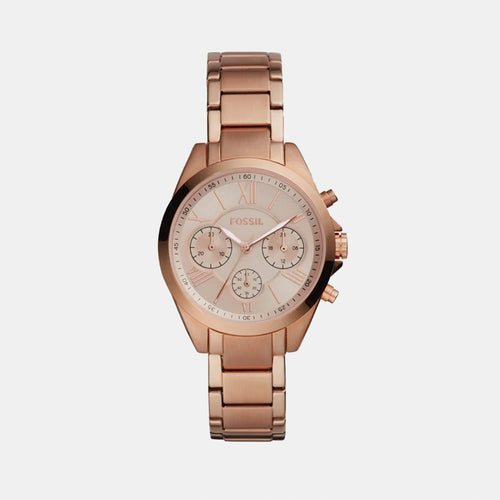 Modern Courier Women Quartz Pink Dial Chronograph Stainless Steel Watch BQ3036