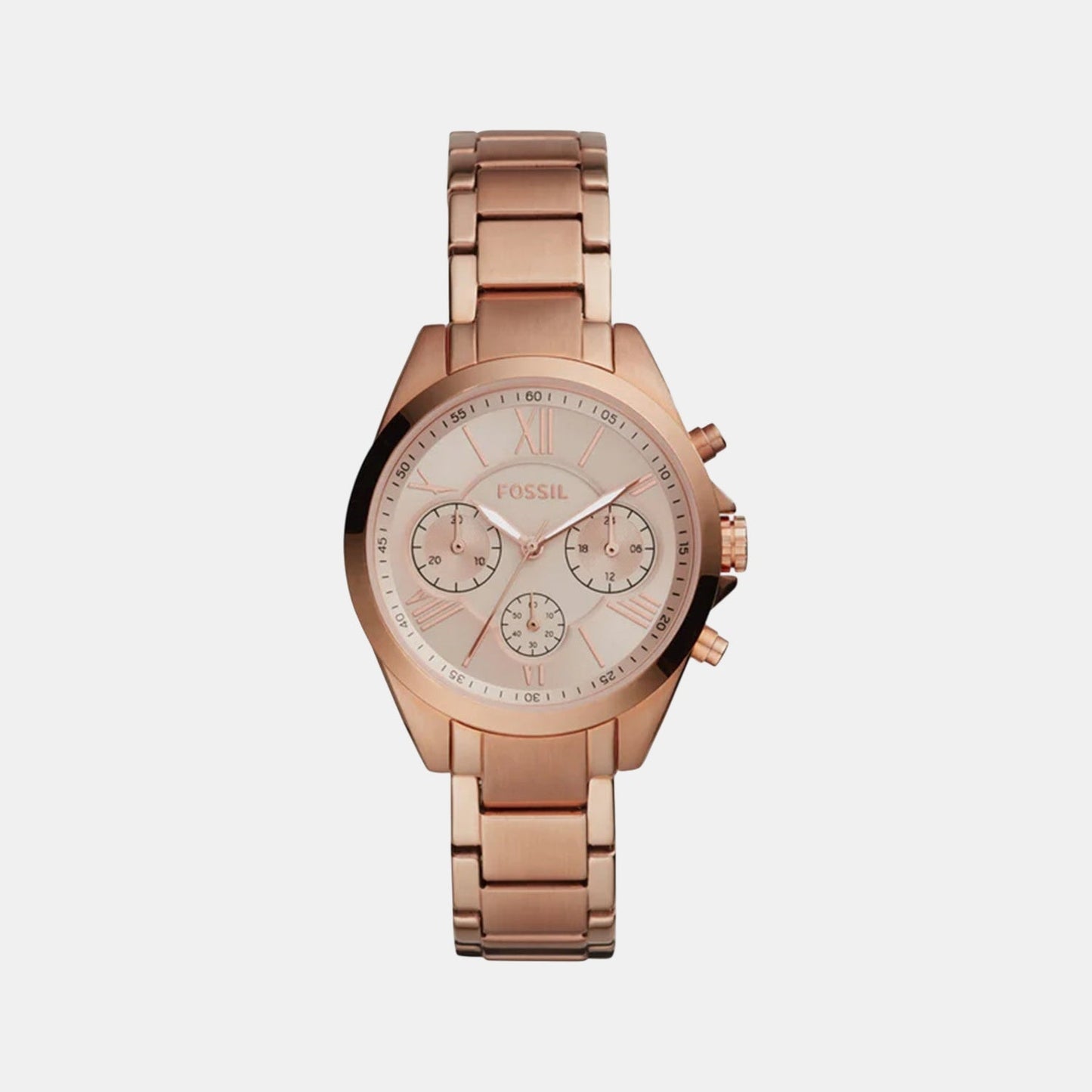 Modern Courier Women Quartz Pink Dial Chronograph Stainless Steel Watch BQ3036