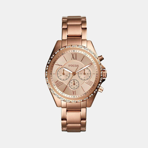 Modern Courier Women Quartz Pink Dial Chronograph Stainless Steel Watch BQ3377