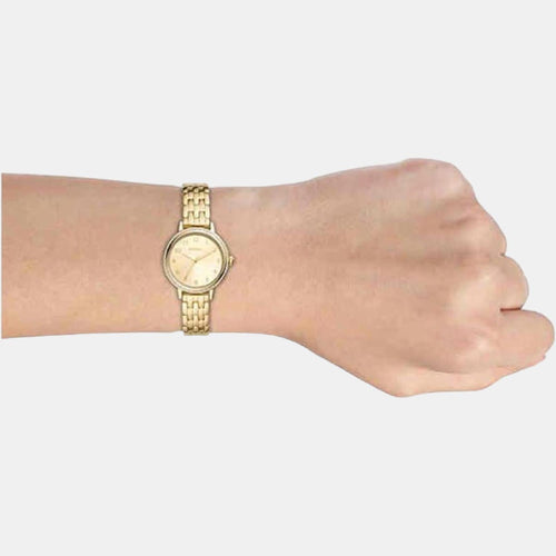 Reid Women Quartz Gold Dial Analog Stainless Steel Watch BQ3655