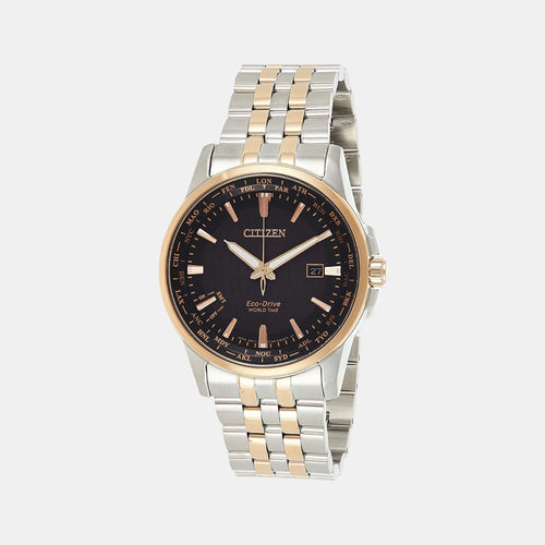 Men Quartz Black Dial Analog Stainless Steel Watch BX1006-85E