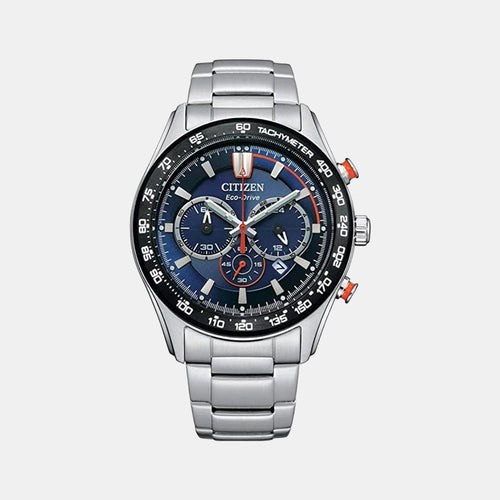 Eco-Drive Men Quartz Blue Dial Chronograph Stainless Steel Watch CA4486-82L