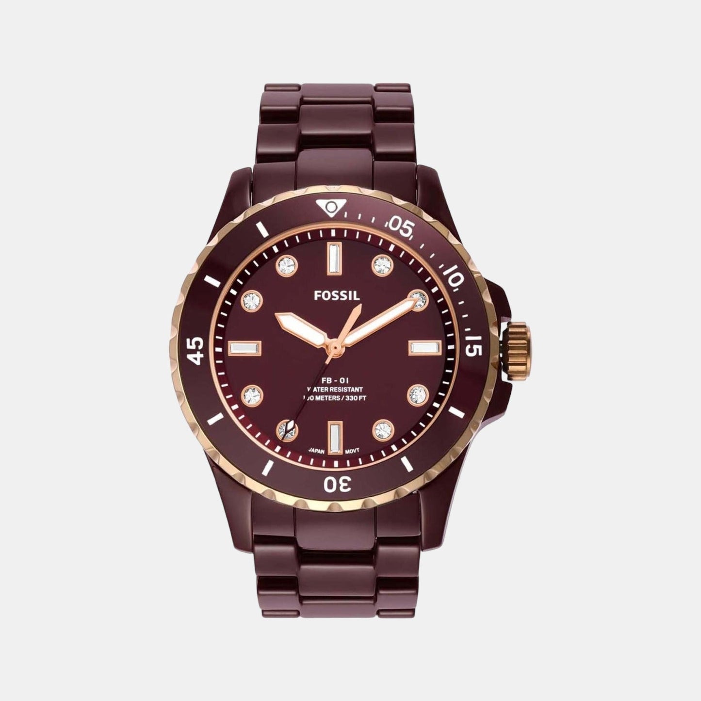 Fb-01 Men Quartz Brown Dial Analog Ceramic Watch CE1123