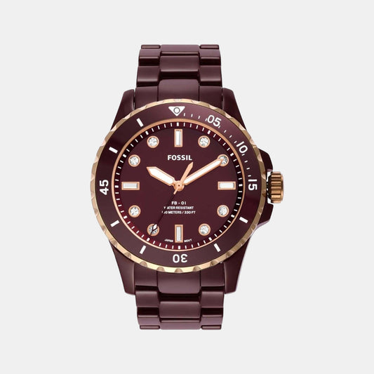 Fb-01 Men Quartz Brown Dial Analog Ceramic Watch CE1123