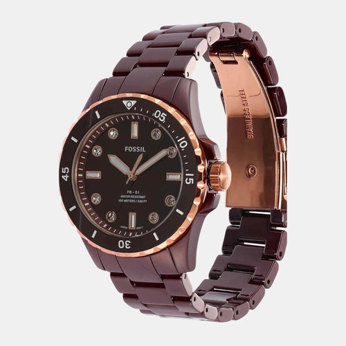 Fb-01 Men Quartz Brown Dial Analog Ceramic Watch CE1123