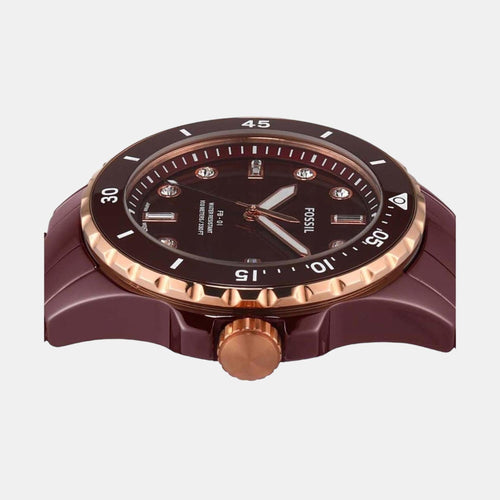 Fb-01 Men Quartz Brown Dial Analog Ceramic Watch CE1123