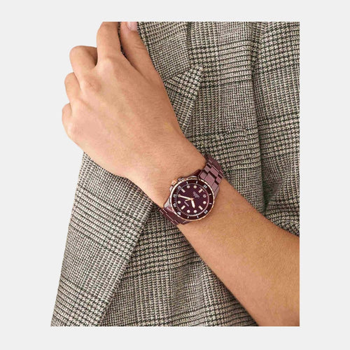 Fb-01 Men Quartz Brown Dial Analog Ceramic Watch CE1123