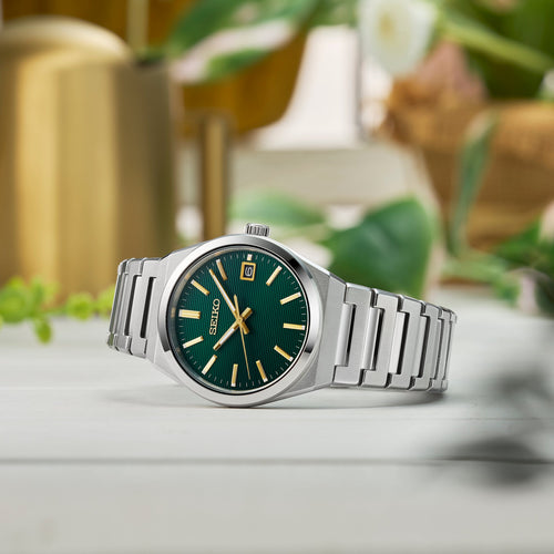 Men's Quartz Watch with Textured Green Dial - SUR601P1