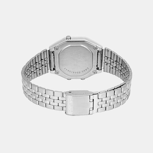Vintage Women Quartz Black Dial Digital Stainless Steel Watch D125