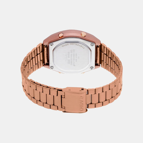 Vintage Unisex Quartz Rose Gold Dial Digital Stainless Steel Watch D128