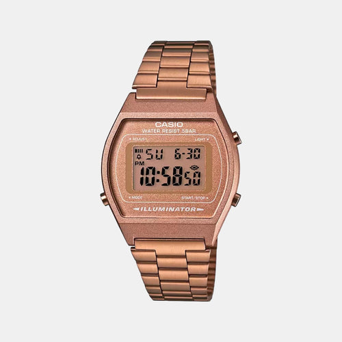 Vintage Unisex Quartz Rose Gold Dial Digital Stainless Steel Watch D128