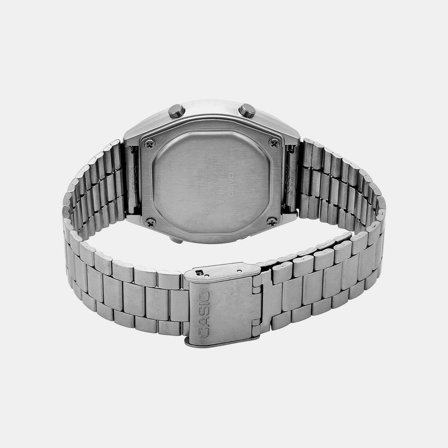 Vintage Unisex Quartz Black Dial Digital Stainless Steel Watch D129