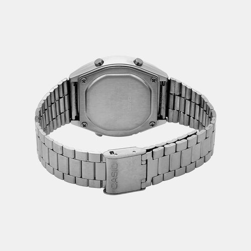 Vintage Unisex Quartz Black Dial Digital Stainless Steel Watch D129