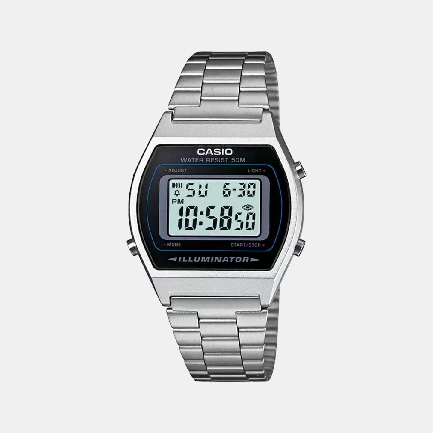 Vintage Unisex Quartz Black Dial Digital Stainless Steel Watch D129