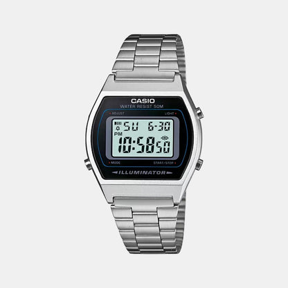 Vintage Unisex Quartz Black Dial Digital Stainless Steel Watch D129