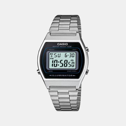 Vintage Unisex Quartz Black Dial Digital Stainless Steel Watch D129