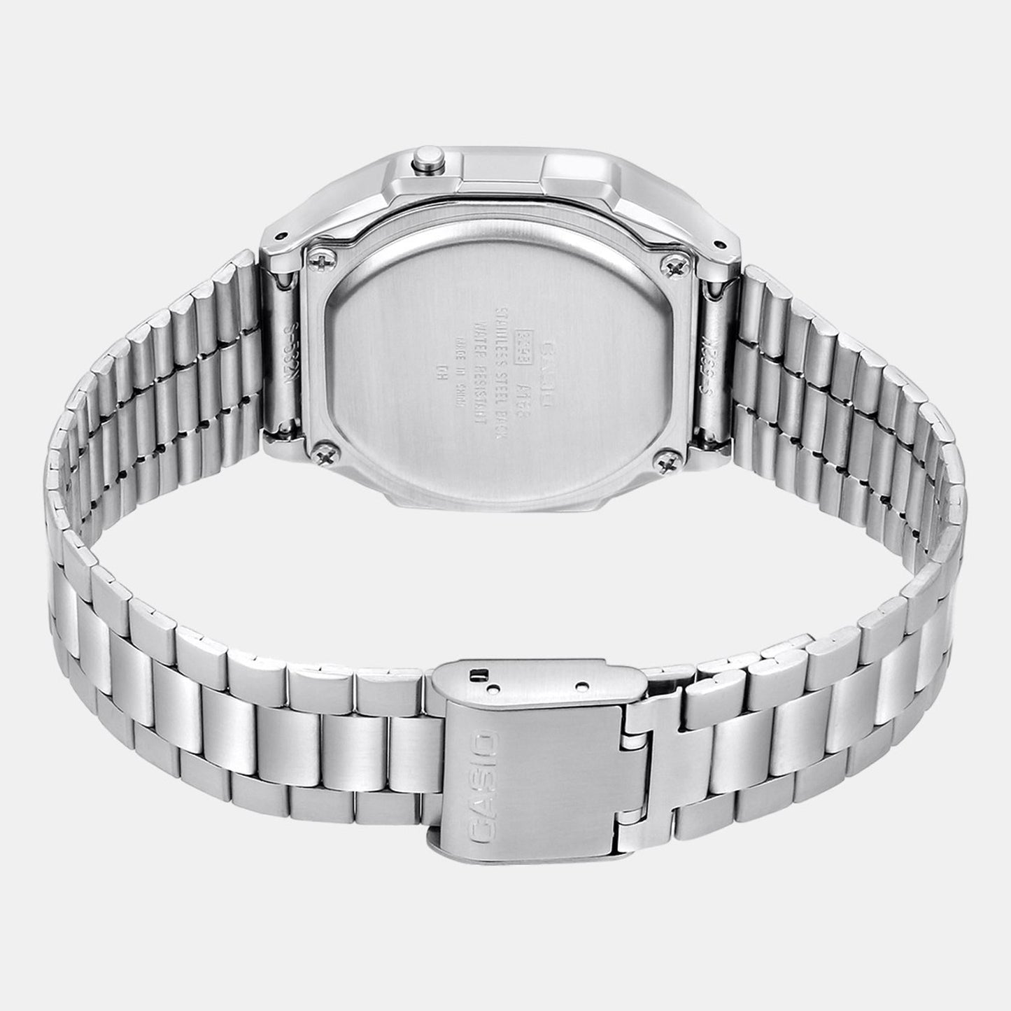 Vintage Unisex Quartz Black Dial Digital Stainless Steel Watch D131