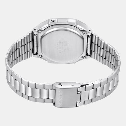 Vintage Unisex Quartz Black Dial Digital Stainless Steel Watch D131