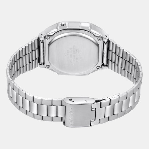 Vintage Unisex Quartz Black Dial Digital Stainless Steel Watch D131