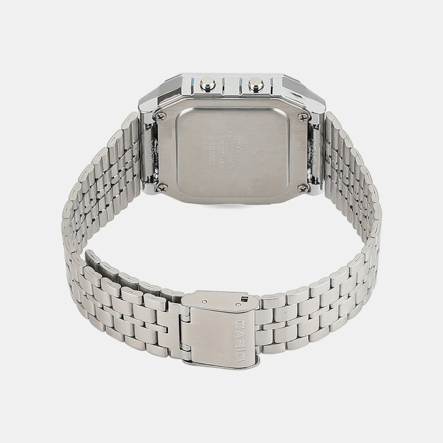 Vintage Unisex Quartz Black Dial Digital Stainless Steel Watch D133