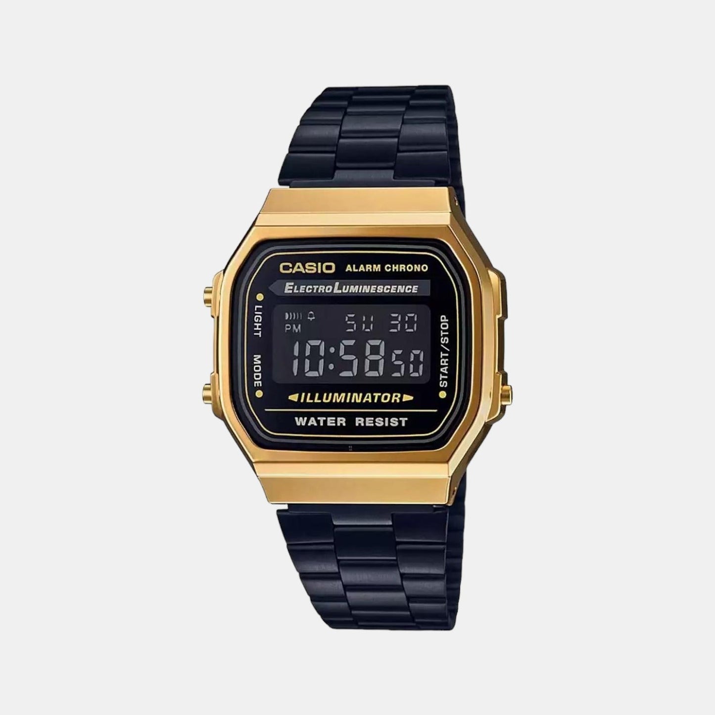 Vintage Unisex Quartz Black Dial Digital Stainless Steel Watch D148