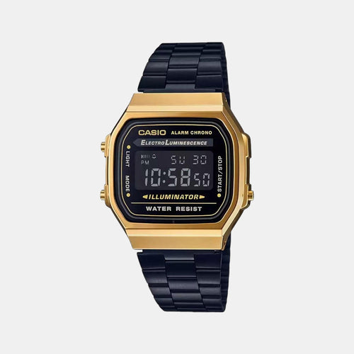 Vintage Unisex Quartz Black Dial Digital Stainless Steel Watch D148