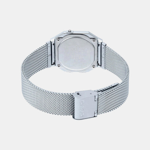 Vintage Unisex Quartz Silver Dial Digital Stainless Steel Watch D170