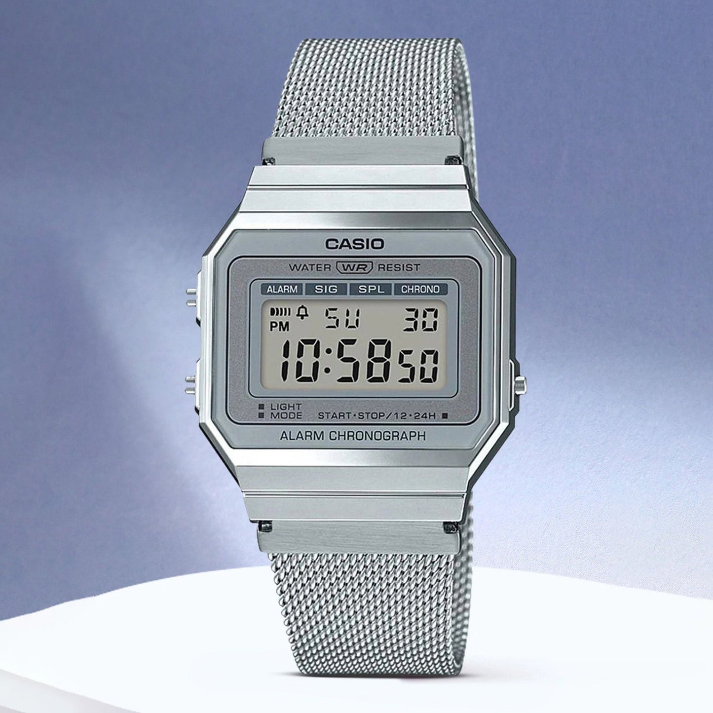 Vintage Unisex Quartz Silver Dial Digital Stainless Steel Watch D170