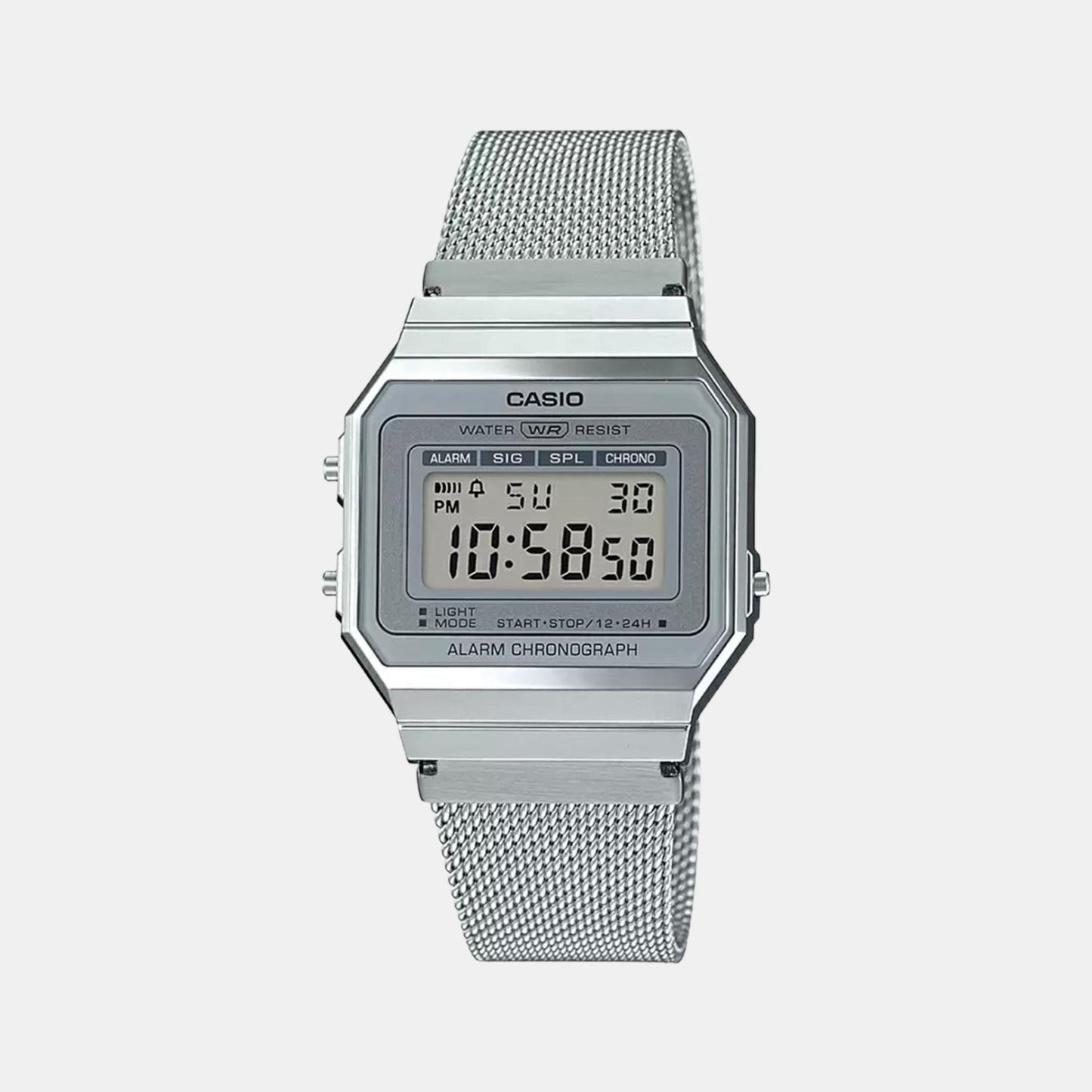 Vintage Unisex Quartz Silver Dial Digital Stainless Steel Watch D170